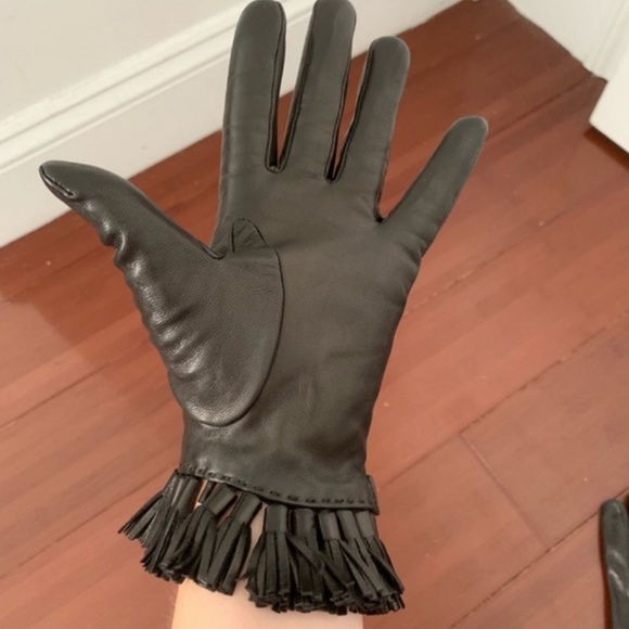 kate spade black leather gloves nwot - Picture 3 of 3
